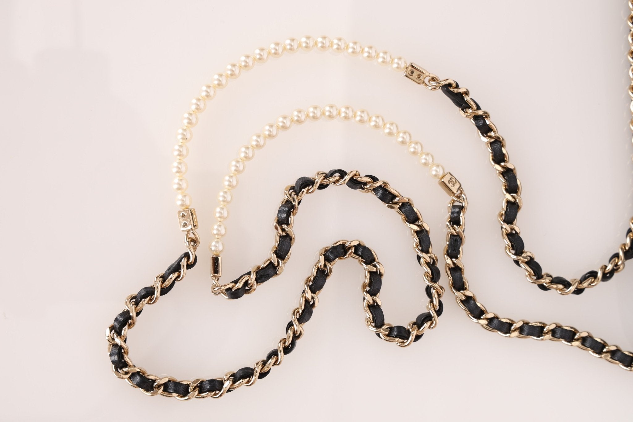 Chanel 2018 Iridescent Lambskin Double - Zip Pearl Wallet on Chain - FashioNica