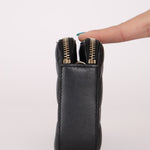 Chanel 2018 Iridescent Lambskin Double - Zip Pearl Wallet on Chain - FashioNica