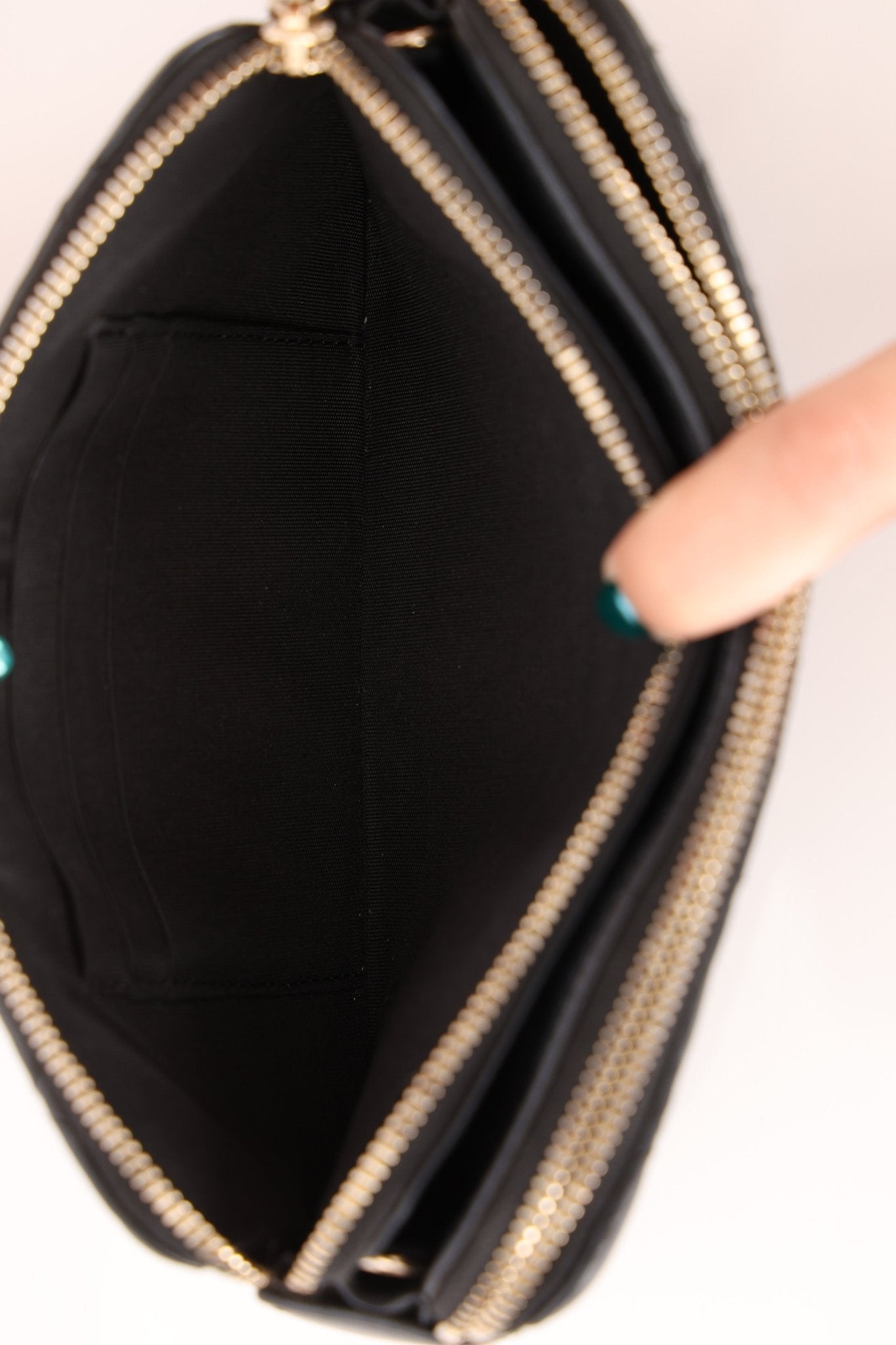 Chanel 2018 Iridescent Lambskin Double - Zip Pearl Wallet on Chain - FashioNica