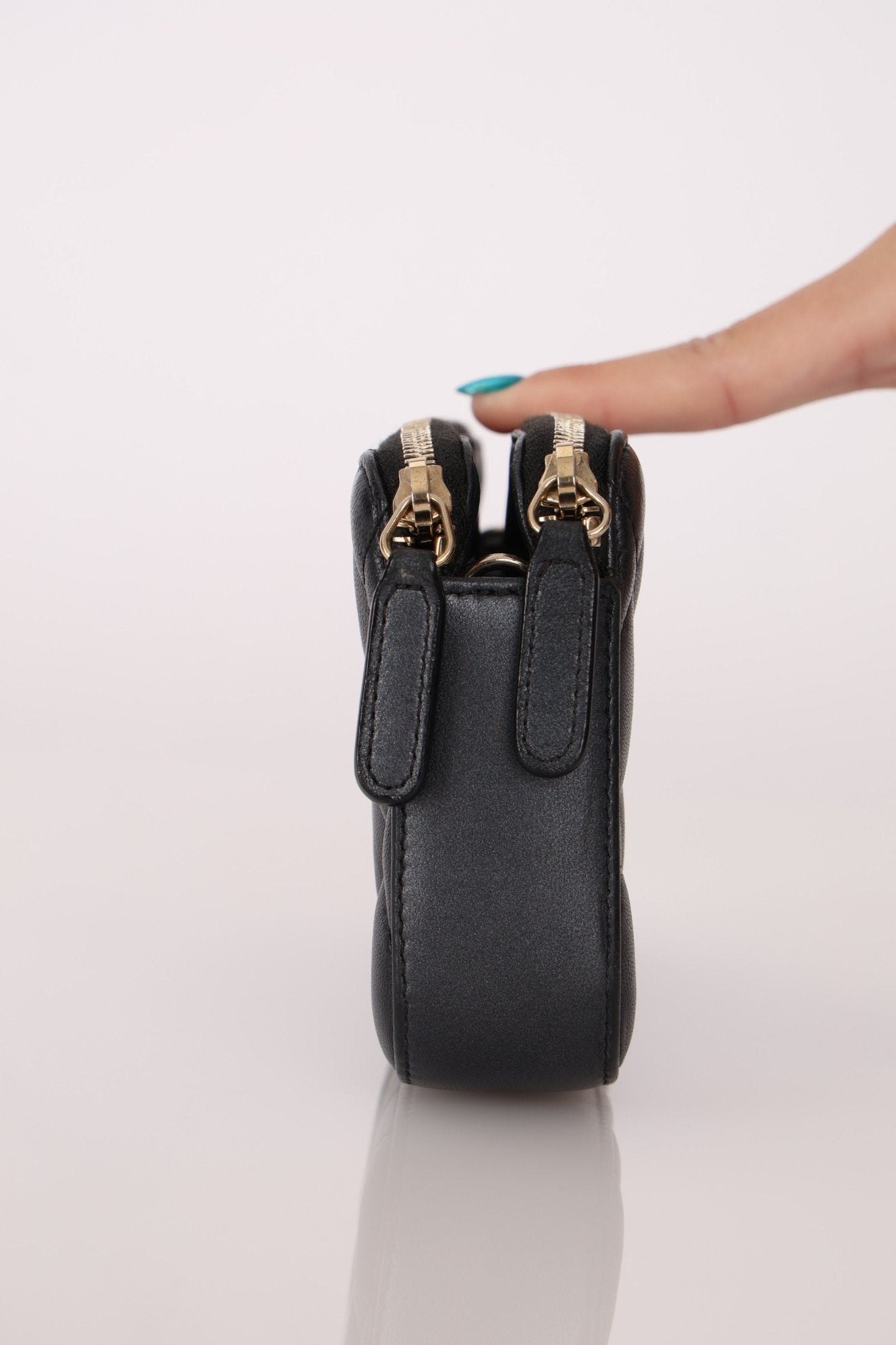 Chanel 2018 Iridescent Lambskin Double - Zip Pearl Wallet on Chain - FashioNica