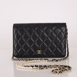 Chanel 2018 Lambskin Pearl Chain Wallet on Chain - FashioNica