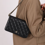 Chanel 2018 Lambskin Pearl Chain Wallet on Chain - FashioNica