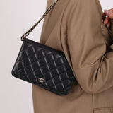 Chanel 2018 Lambskin Pearl Chain Wallet on Chain - FashioNica