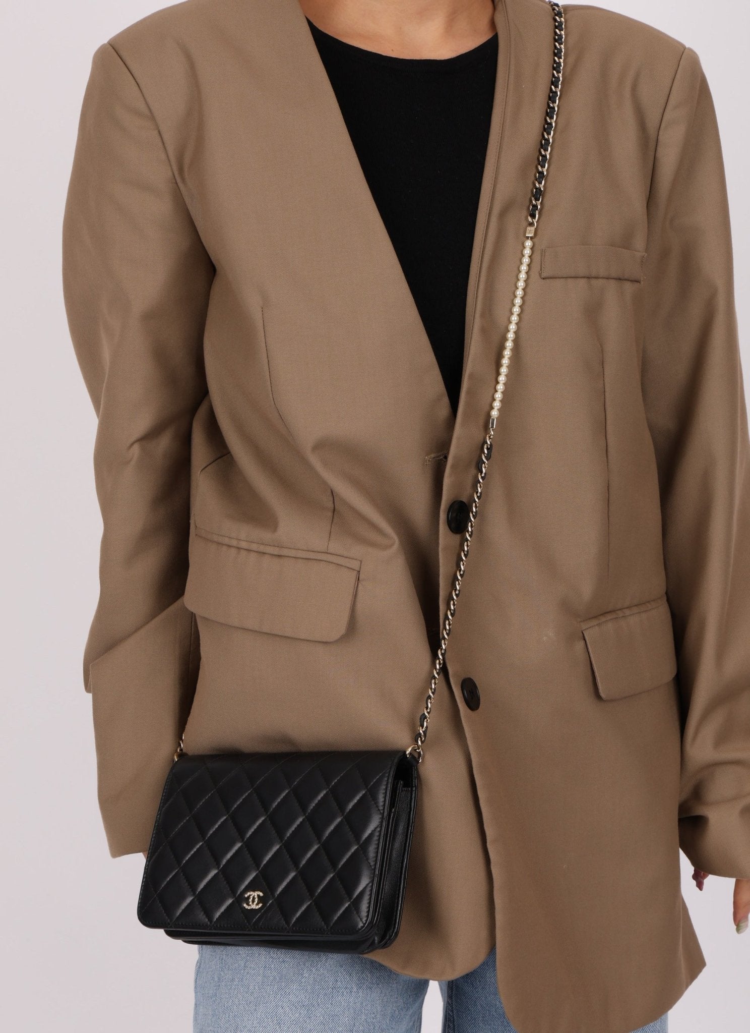 Chanel 2018 Lambskin Pearl Chain Wallet on Chain - FashioNica