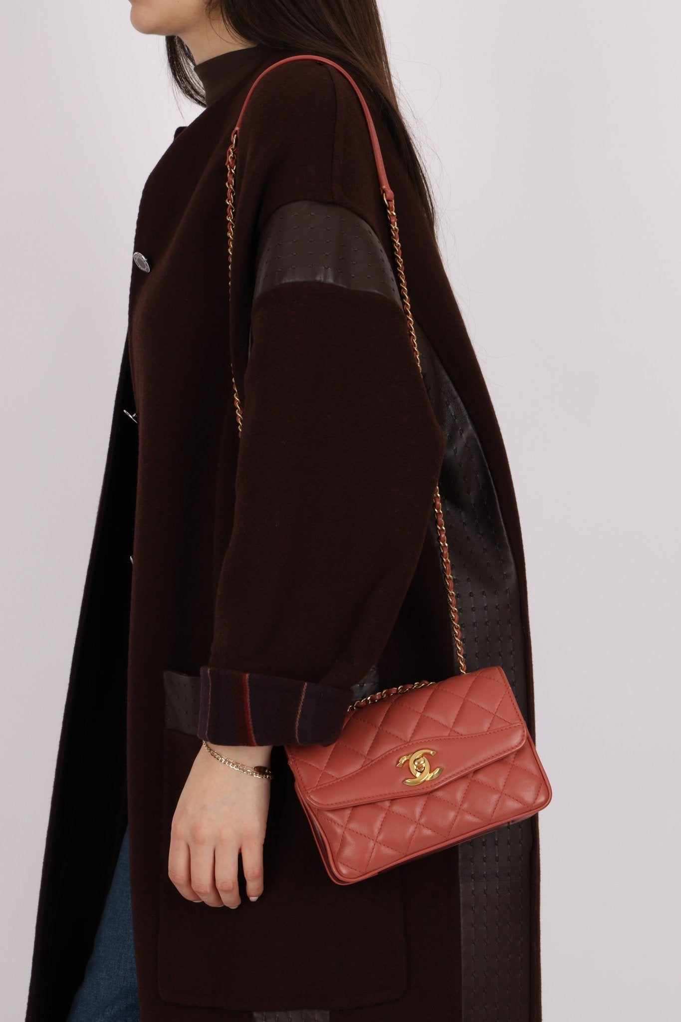 Chanel 2018 Lambskin Quilted Bi - Color Small Coco Flap - FashioNica