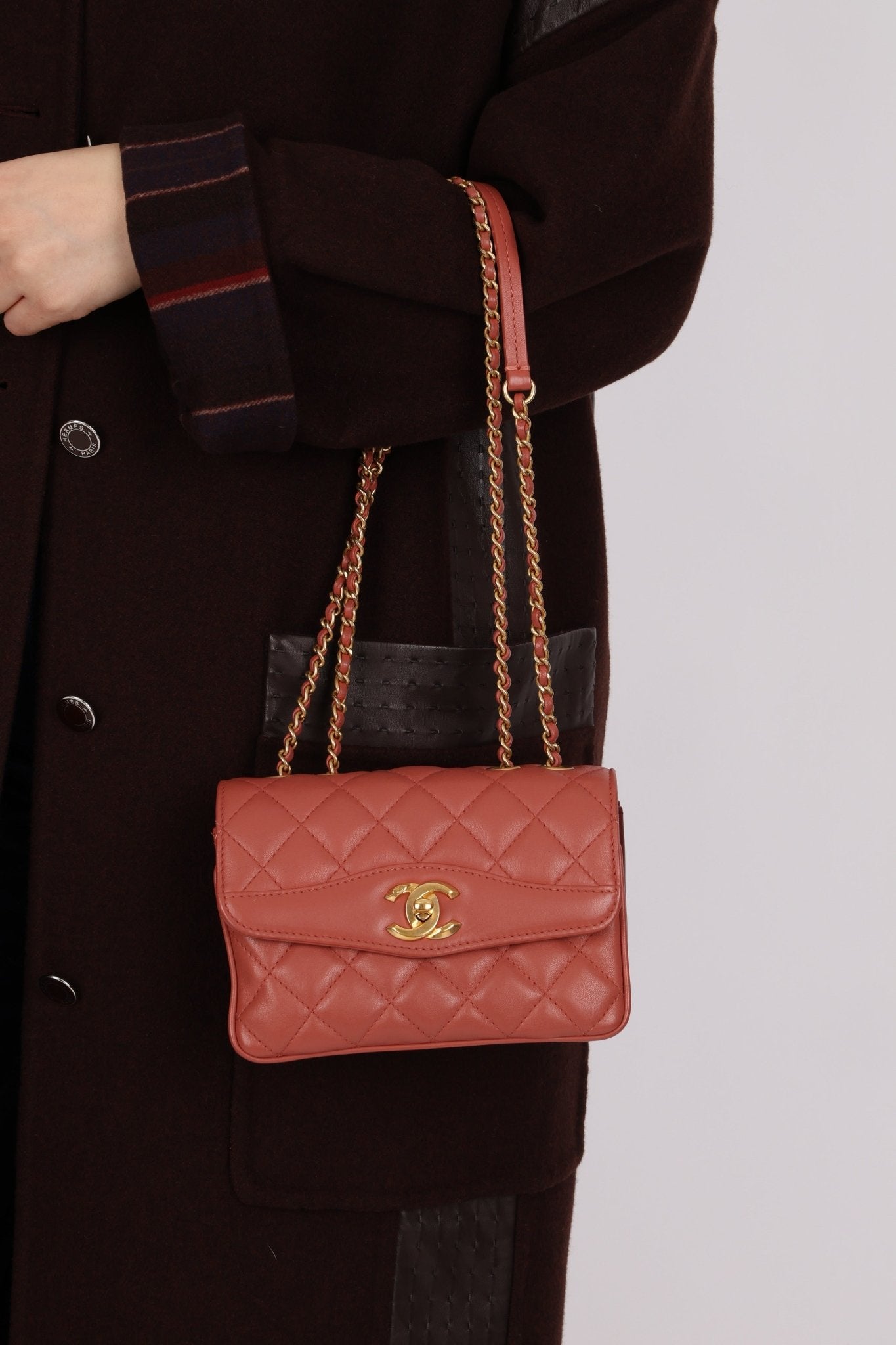 Chanel 2018 Lambskin Quilted Bi - Color Small Coco Flap - FashioNica