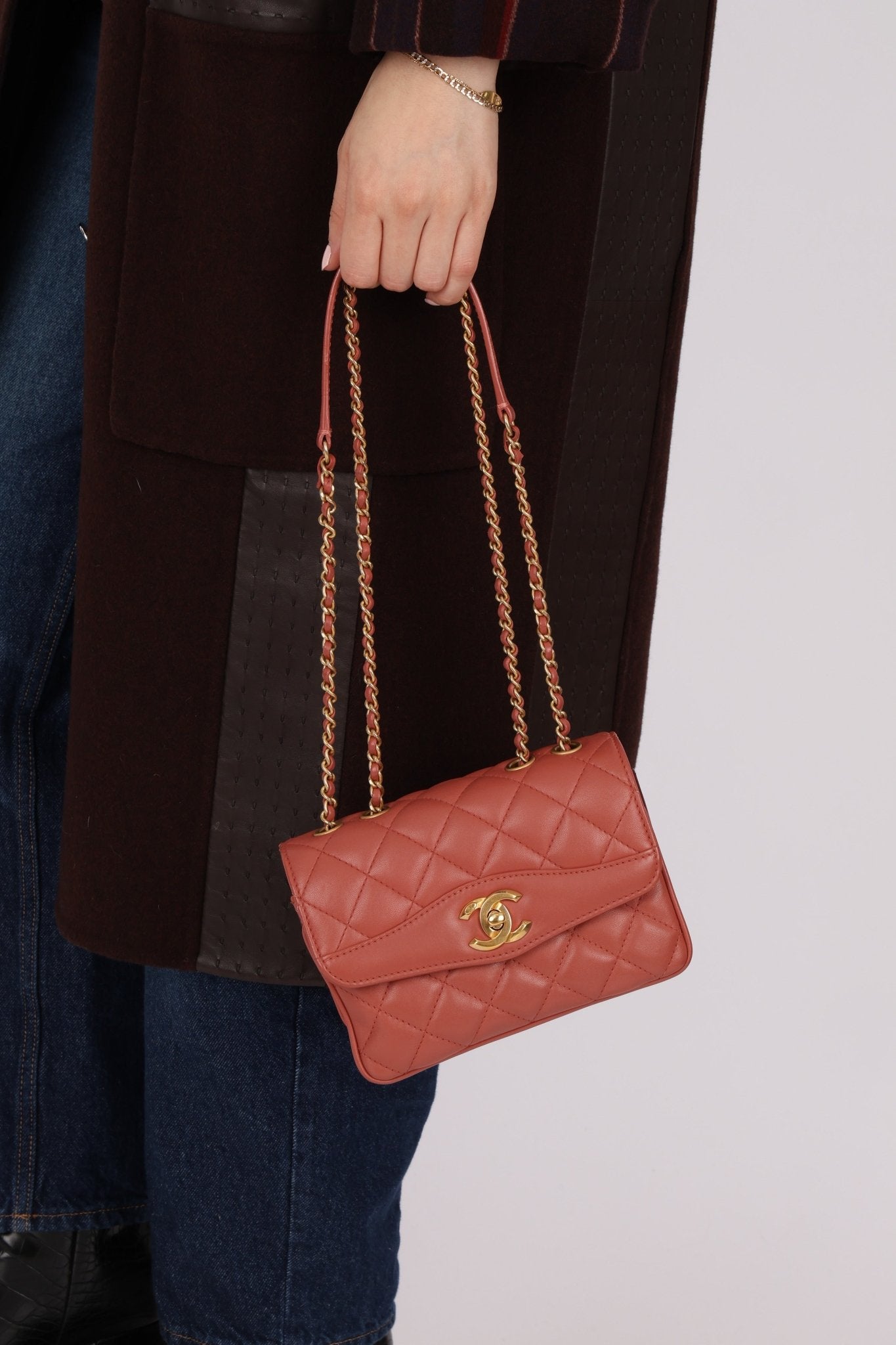 Chanel 2018 Lambskin Quilted Bi - Color Small Coco Flap - FashioNica