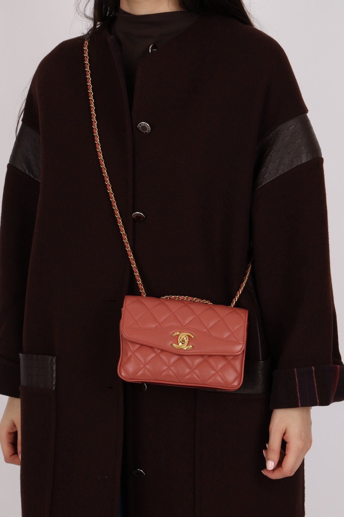 Chanel 2018 Lambskin Quilted Bi - Color Small Coco Flap - FashioNica