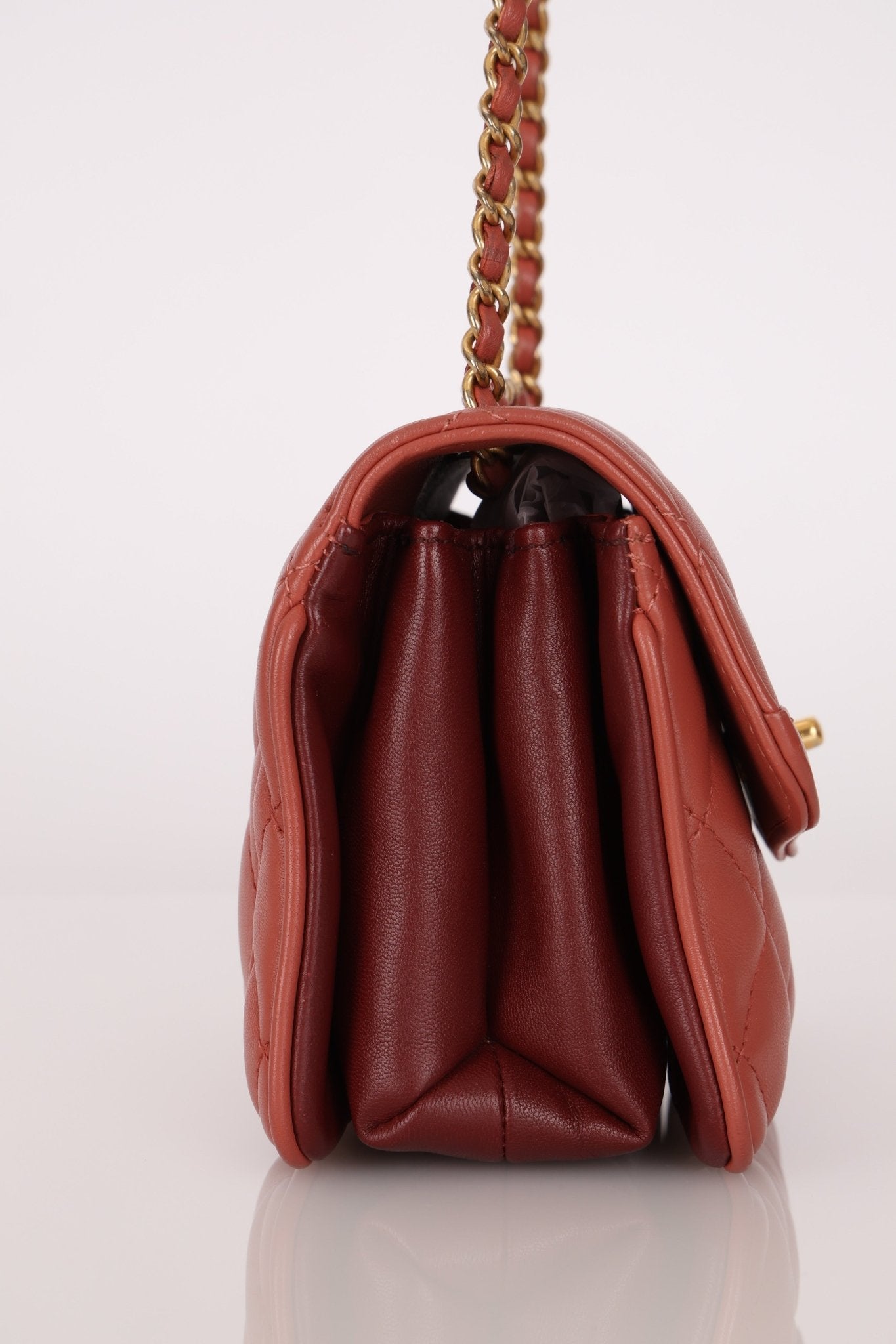 Chanel 2018 Lambskin Quilted Bi - Color Small Coco Flap - FashioNica