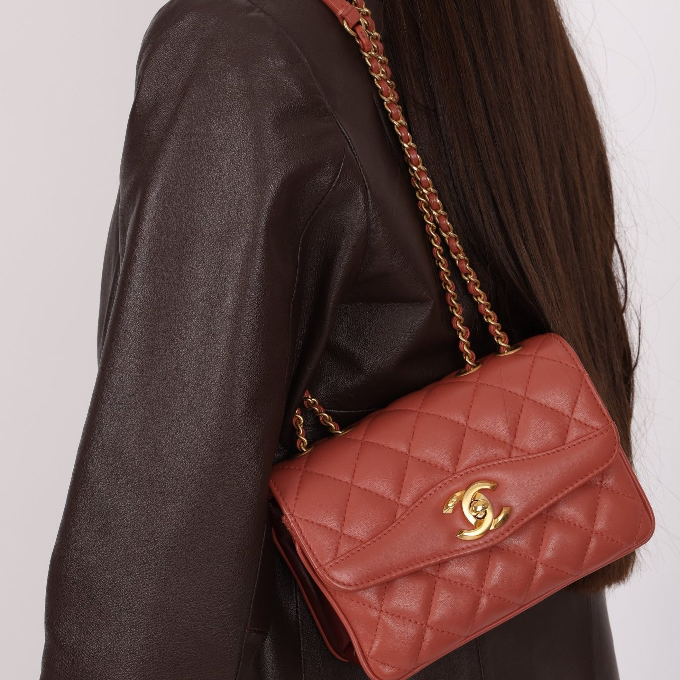 Chanel 2018 Lambskin Quilted Bi - Color Small Coco Flap - FashioNica