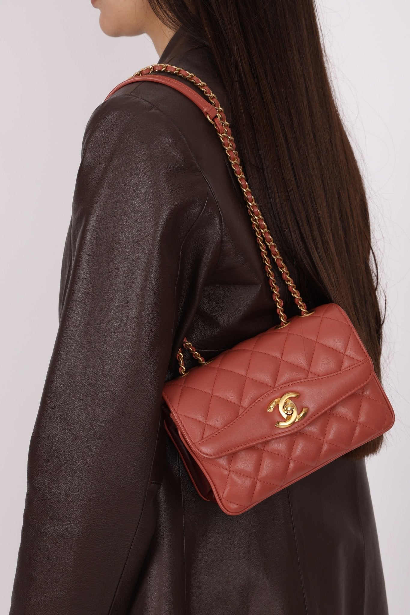 Chanel 2018 Lambskin Quilted Bi - Color Small Coco Flap - FashioNica