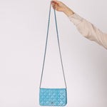 Chanel 2018 Light Blue Iridescent Wallet on Chain - FashioNica