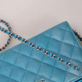 Chanel 2018 Light Blue Iridescent Wallet on Chain - FashioNica