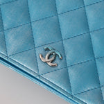 Chanel 2018 Light Blue Iridescent Wallet on Chain - FashioNica