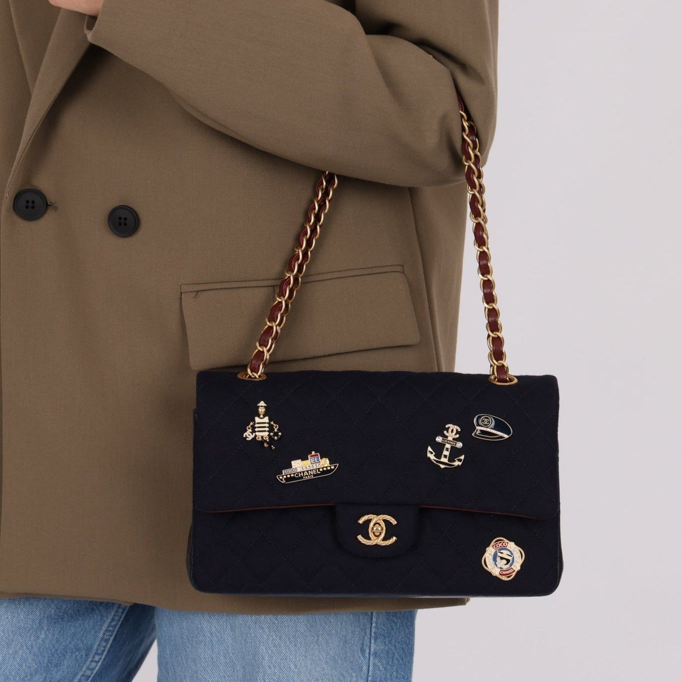 Chanel 2018 Paris - Hamburg Medium Charming Navy Double Flap Bag - FashioNica