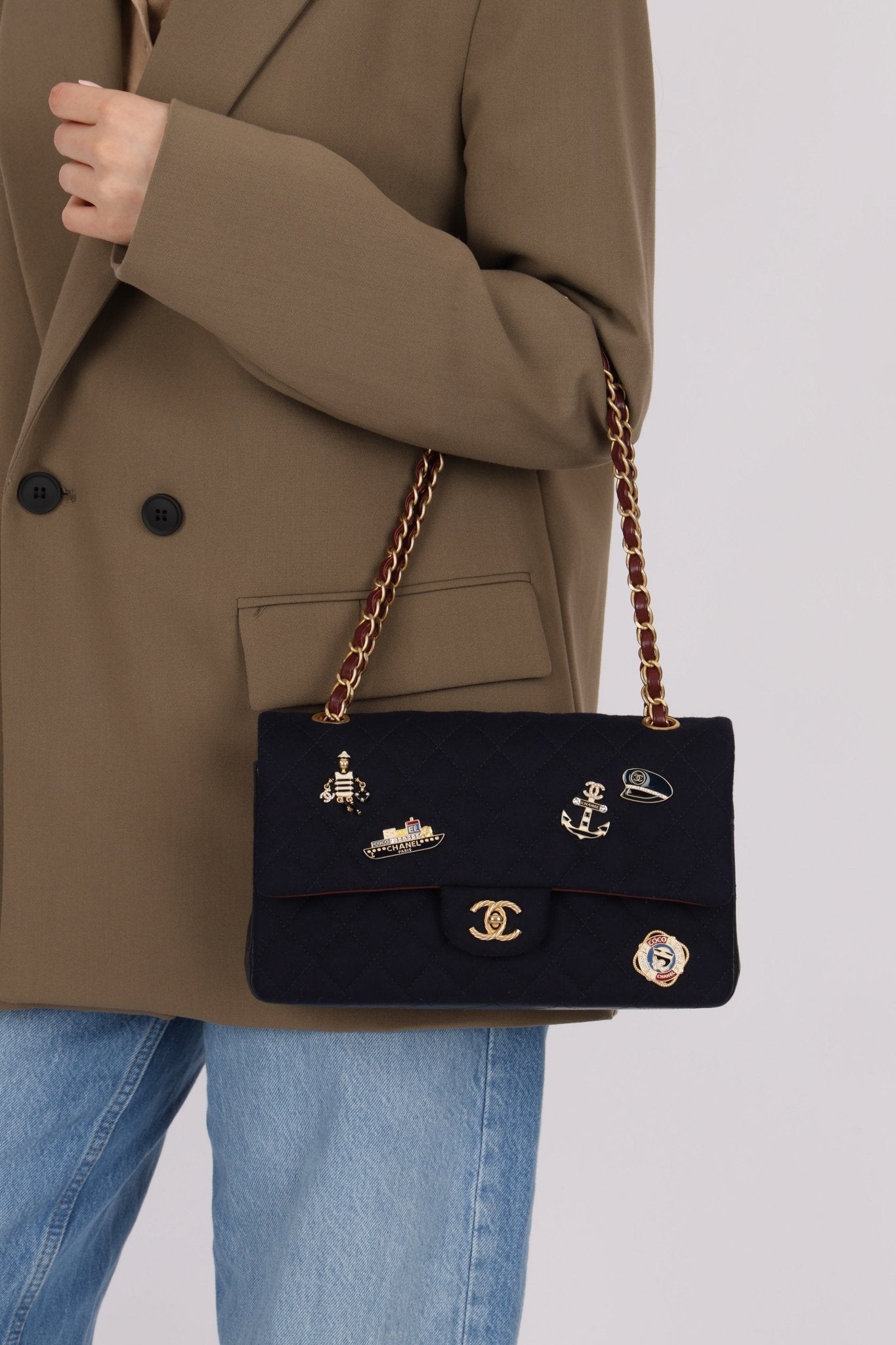 Chanel 2018 Paris - Hamburg Medium Charming Navy Double Flap Bag - FashioNica