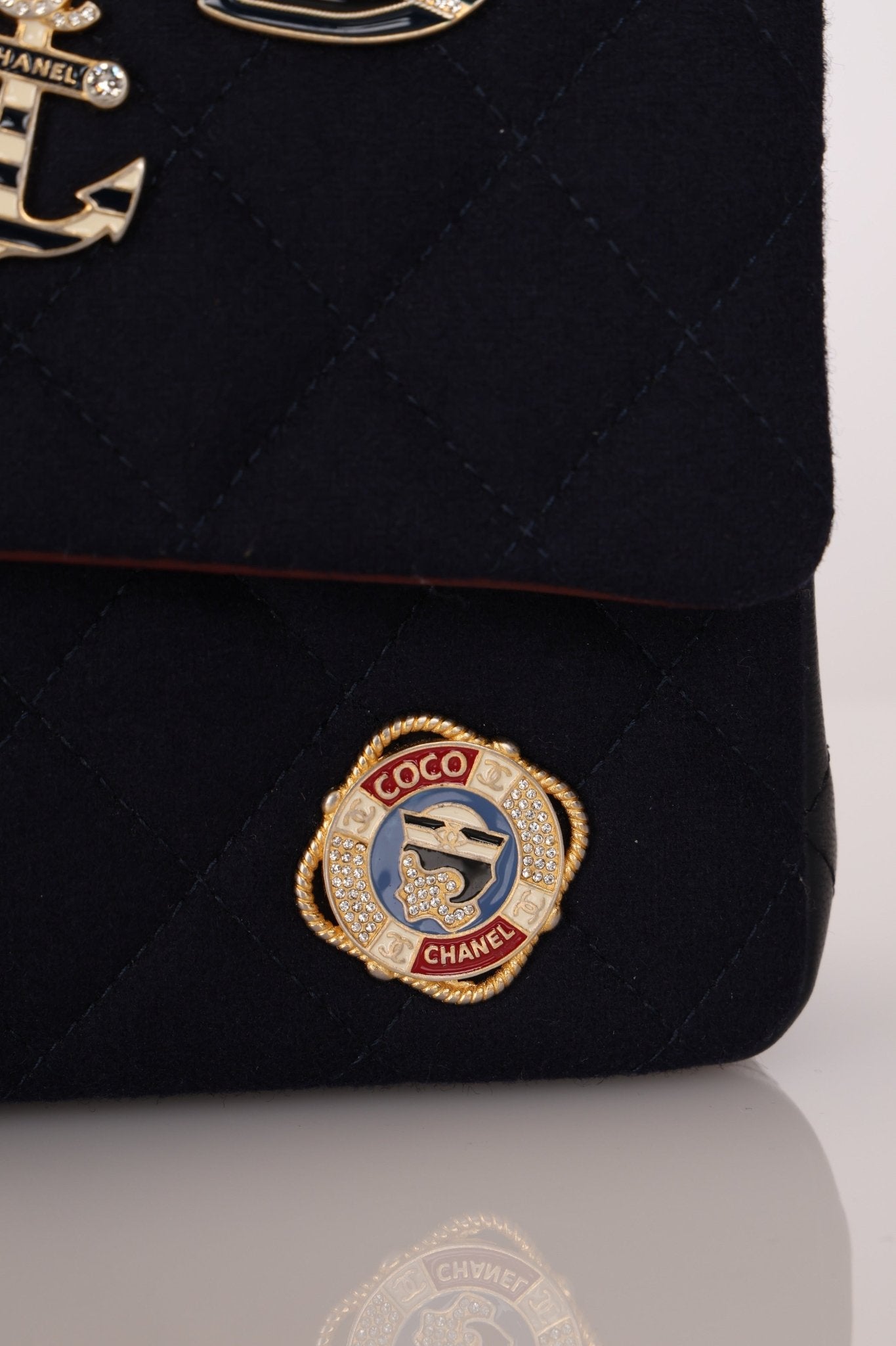 Chanel 2018 Paris - Hamburg Medium Charming Navy Double Flap Bag - FashioNica