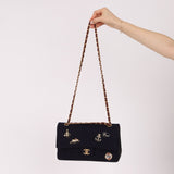 Chanel 2018 Paris - Hamburg Medium Charming Navy Double Flap Bag - FashioNica