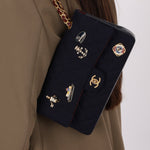 Chanel 2018 Paris - Hamburg Medium Charming Navy Double Flap Bag - FashioNica