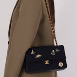 Chanel 2018 Paris - Hamburg Medium Charming Navy Double Flap Bag - FashioNica