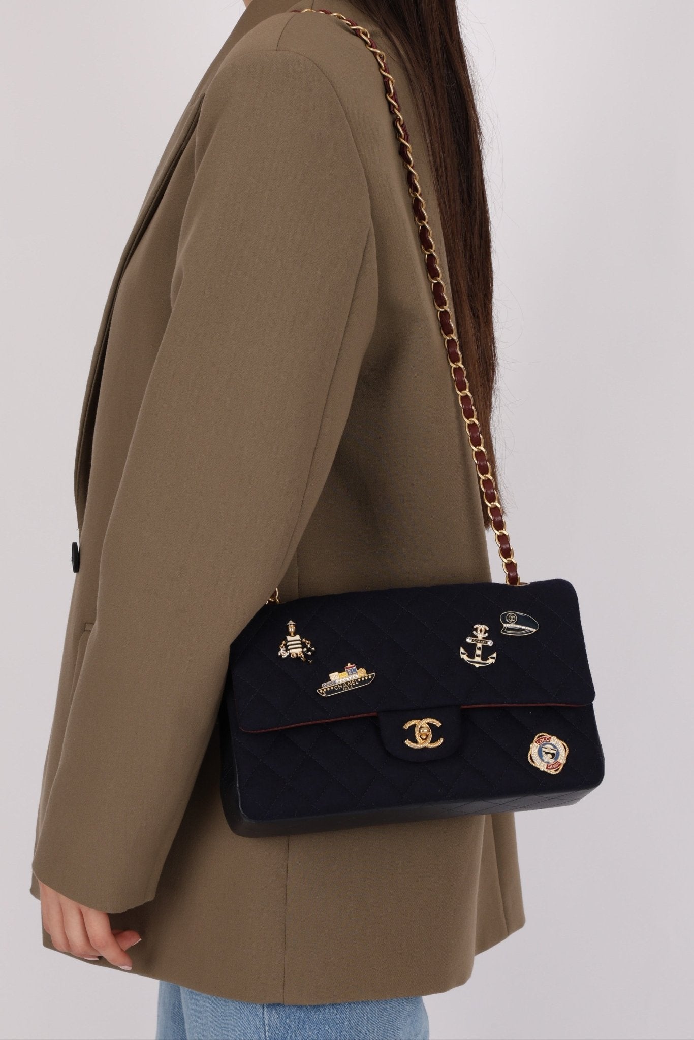 Chanel 2018 Paris - Hamburg Medium Charming Navy Double Flap Bag - FashioNica