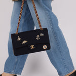 Chanel 2018 Paris - Hamburg Medium Charming Navy Double Flap Bag - FashioNica