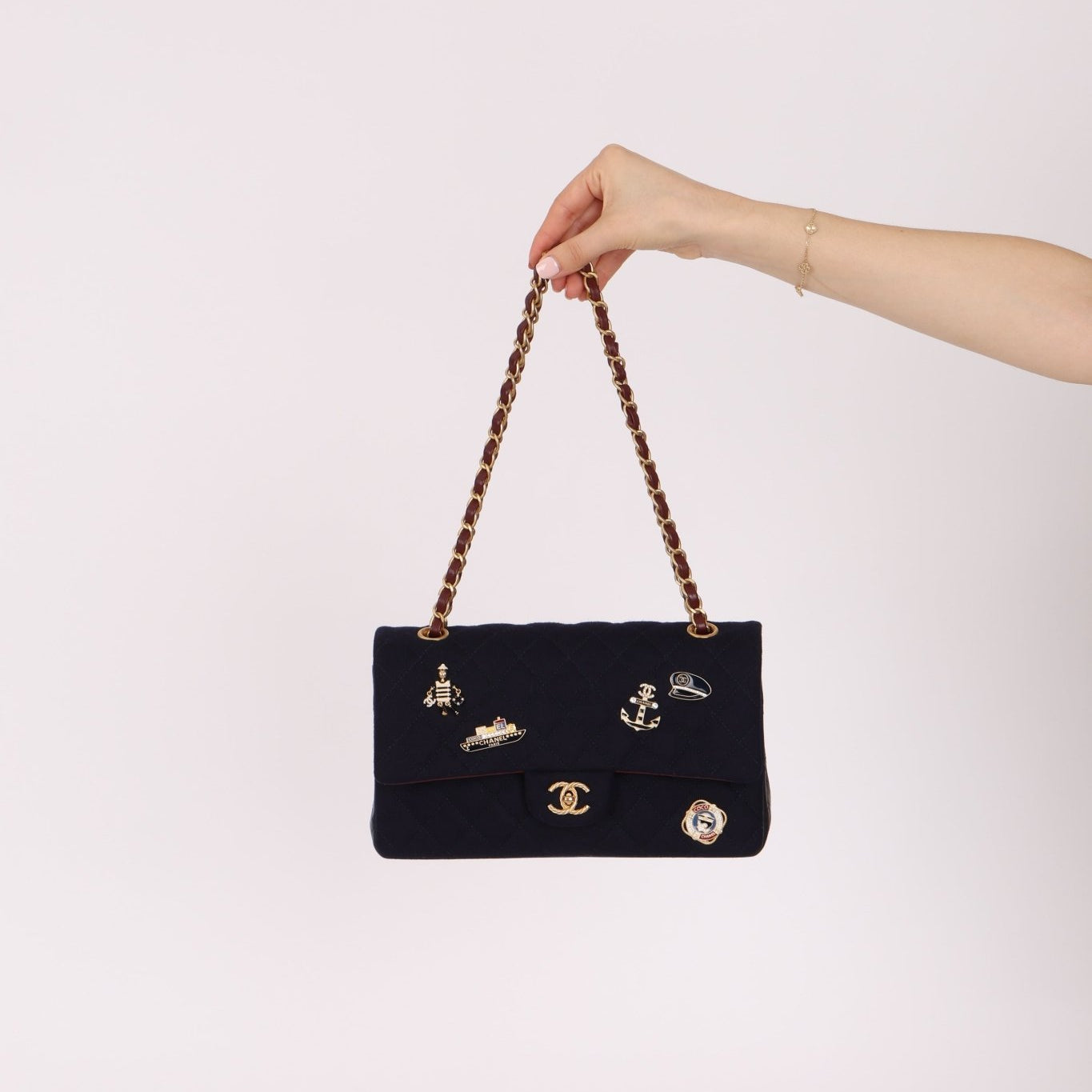 Chanel 2018 Paris - Hamburg Medium Charming Navy Double Flap Bag - FashioNica