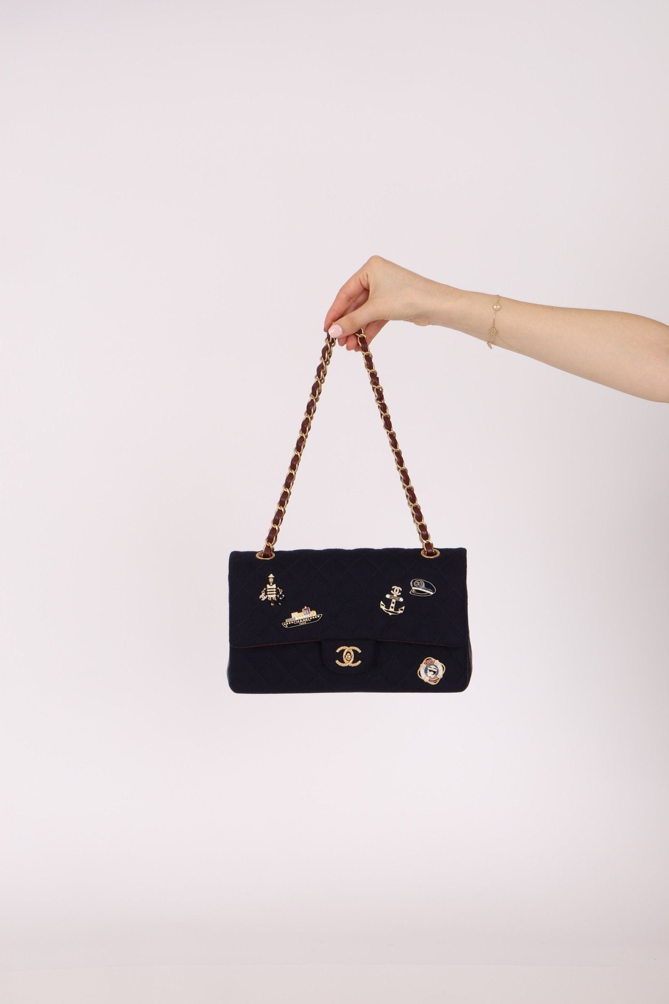 Chanel 2018 Paris - Hamburg Medium Charming Navy Double Flap Bag - FashioNica