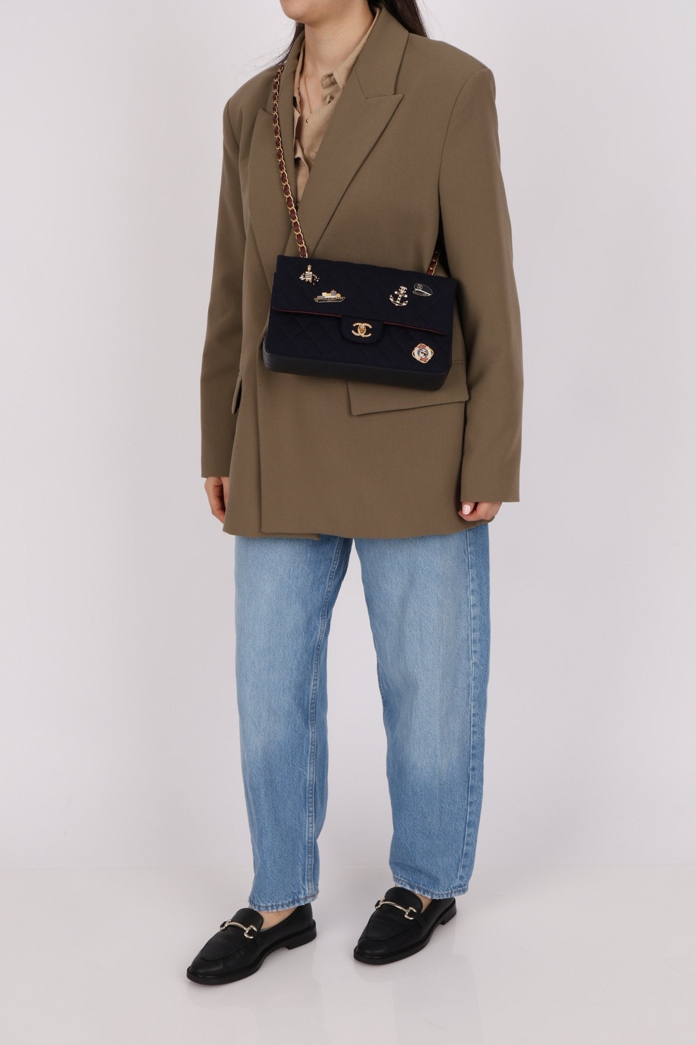 Chanel 2018 Paris - Hamburg Medium Charming Navy Double Flap Bag - FashioNica