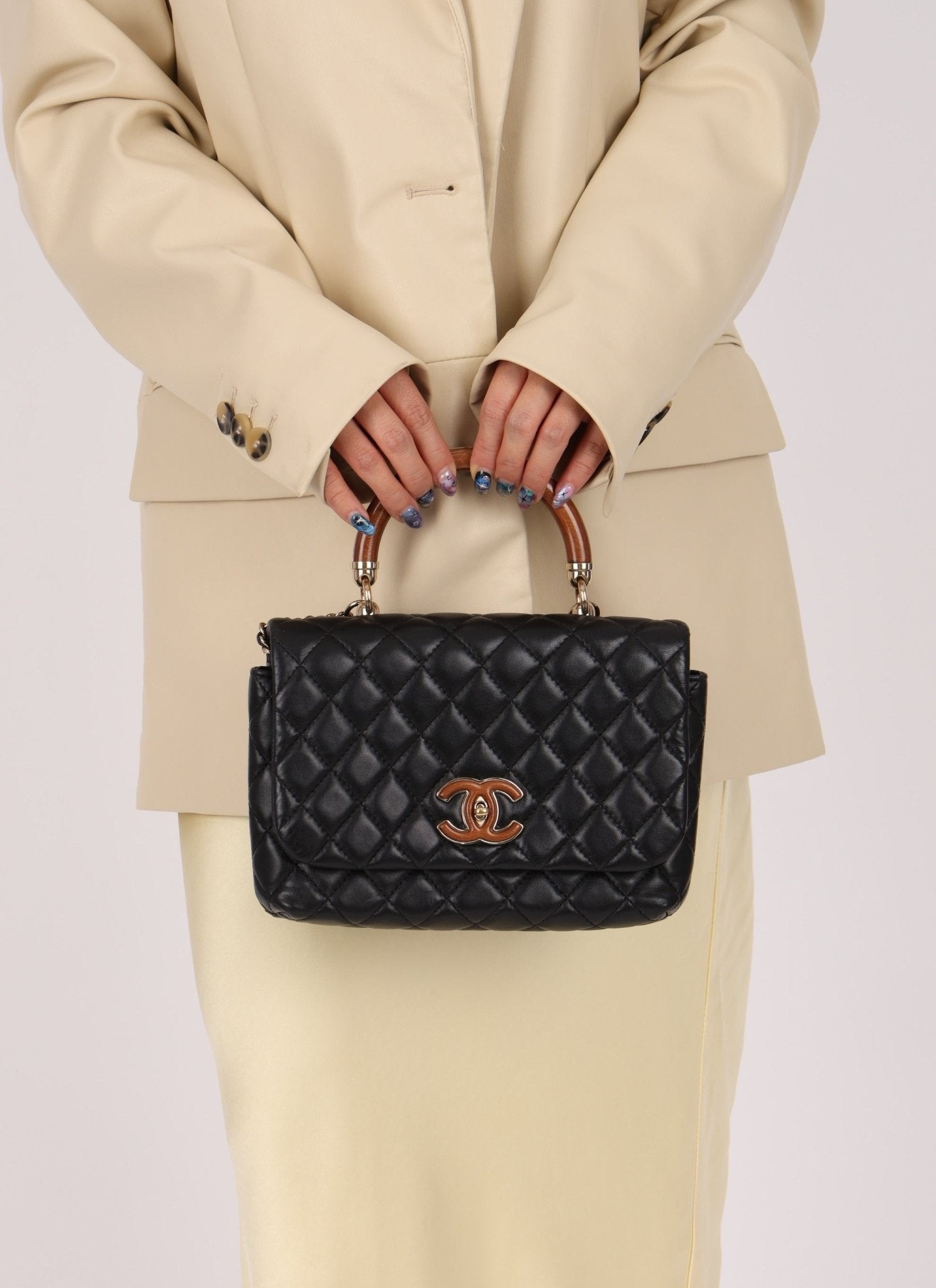 Chanel 2018 Wood Enamel Top Handle Bag - FashioNica