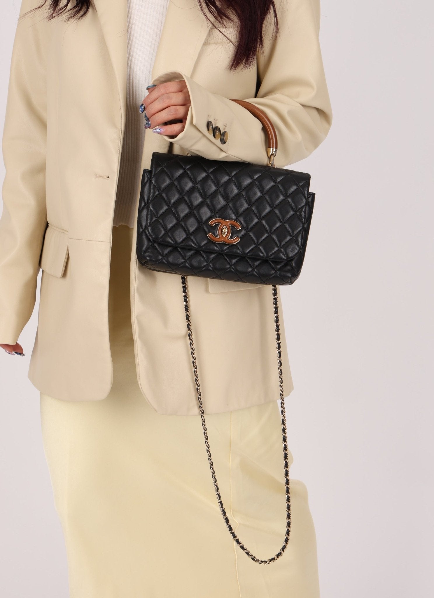 Chanel 2018 Wood Enamel Top Handle Bag - FashioNica