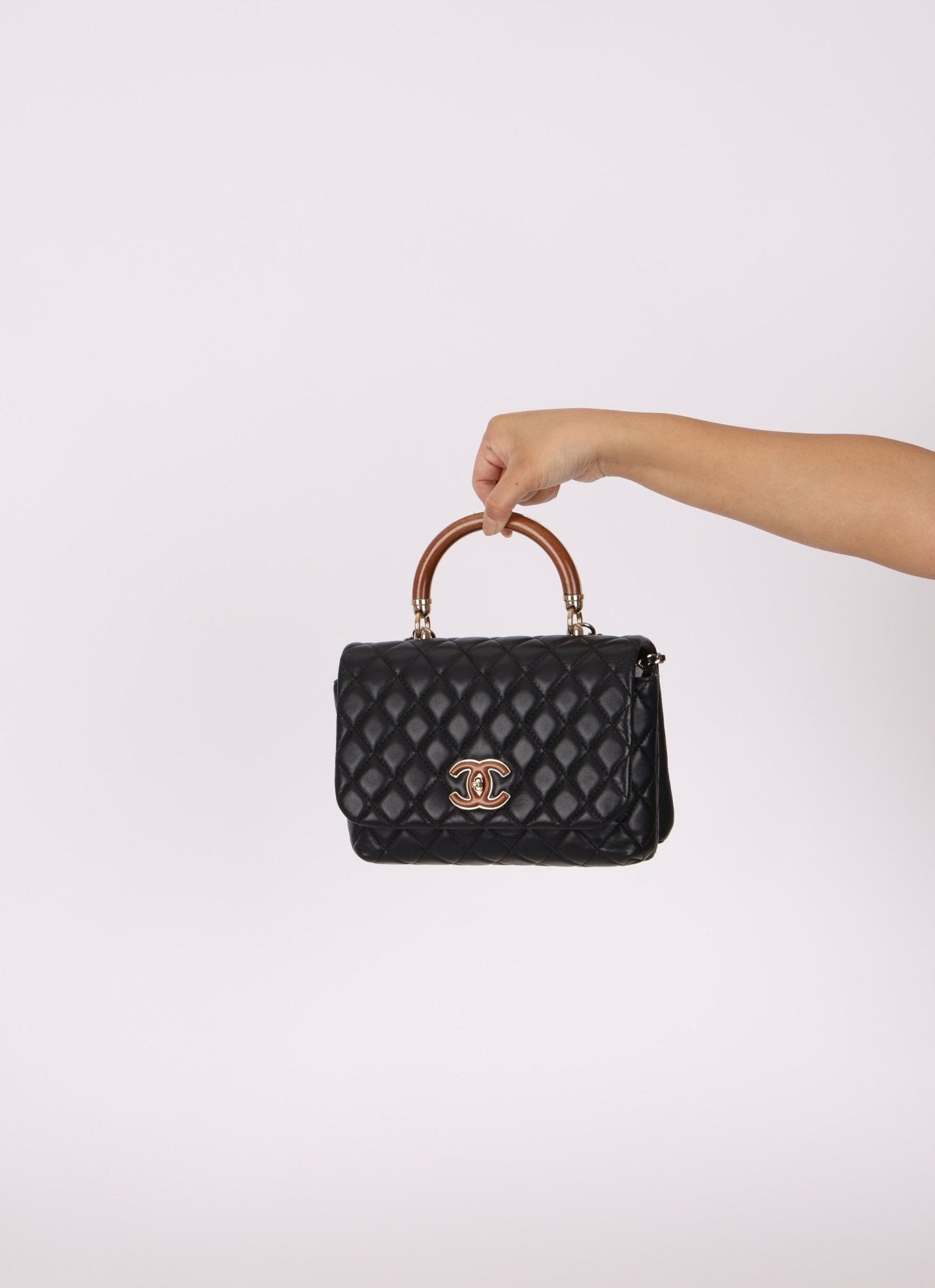 Chanel 2018 Wood Enamel Top Handle Bag - FashioNica