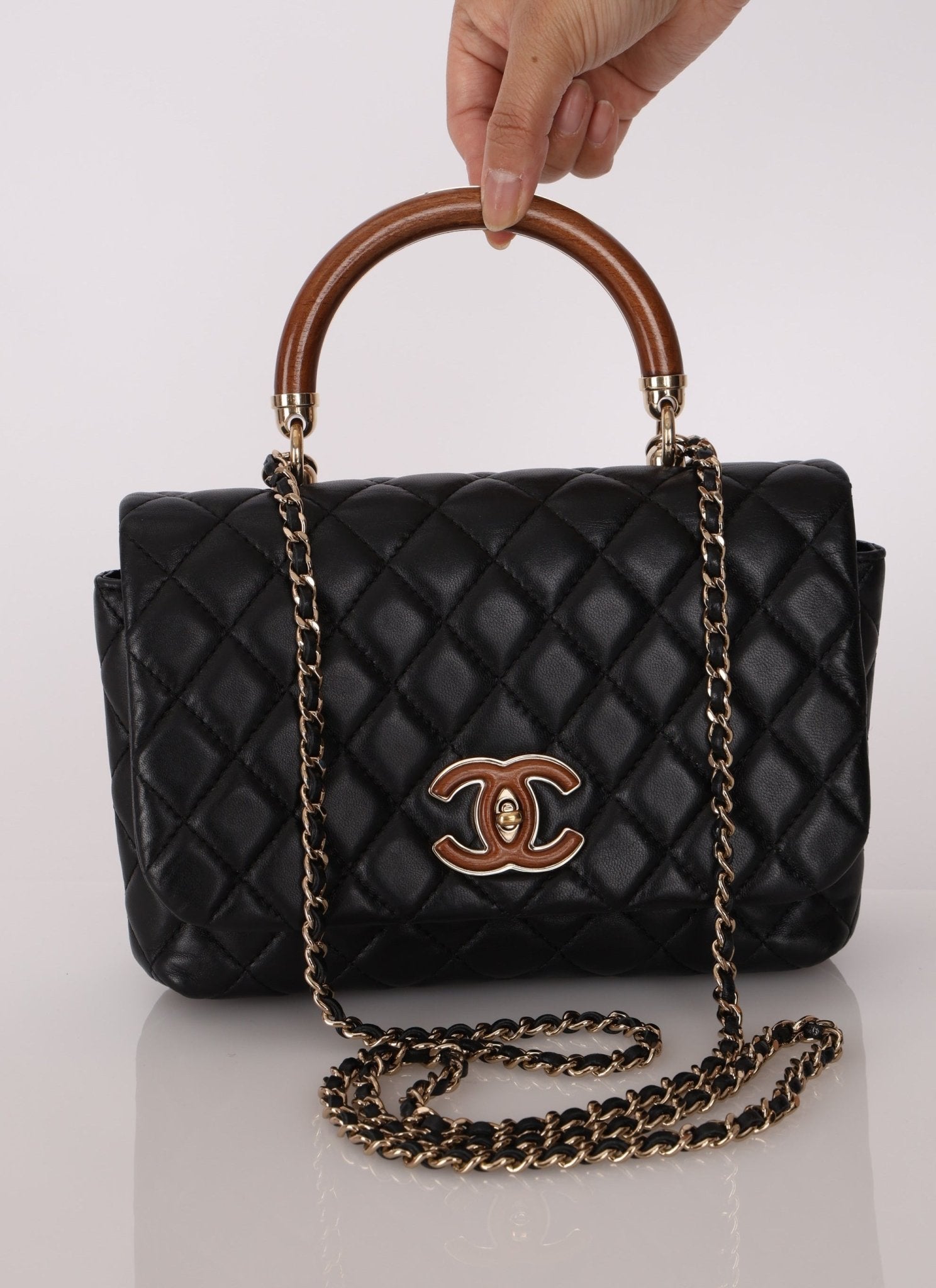 Chanel 2018 Wood Enamel Top Handle Bag - FashioNica