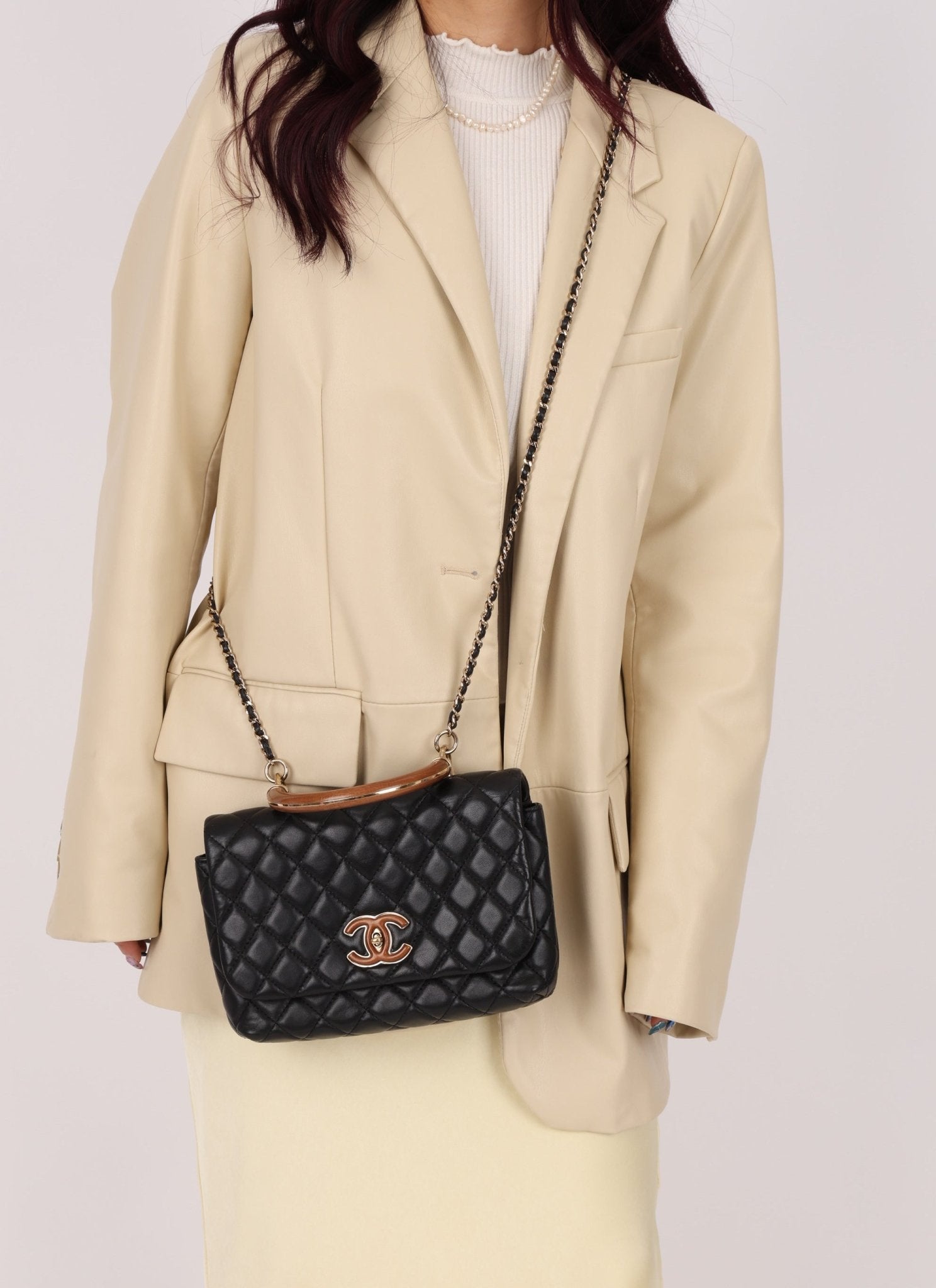 Chanel 2018 Wood Enamel Top Handle Bag - FashioNica