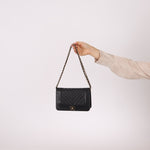 Chanel 2019 Black Caviar & Sheepskin Mademoiselle Wallet on Chain - FashioNica