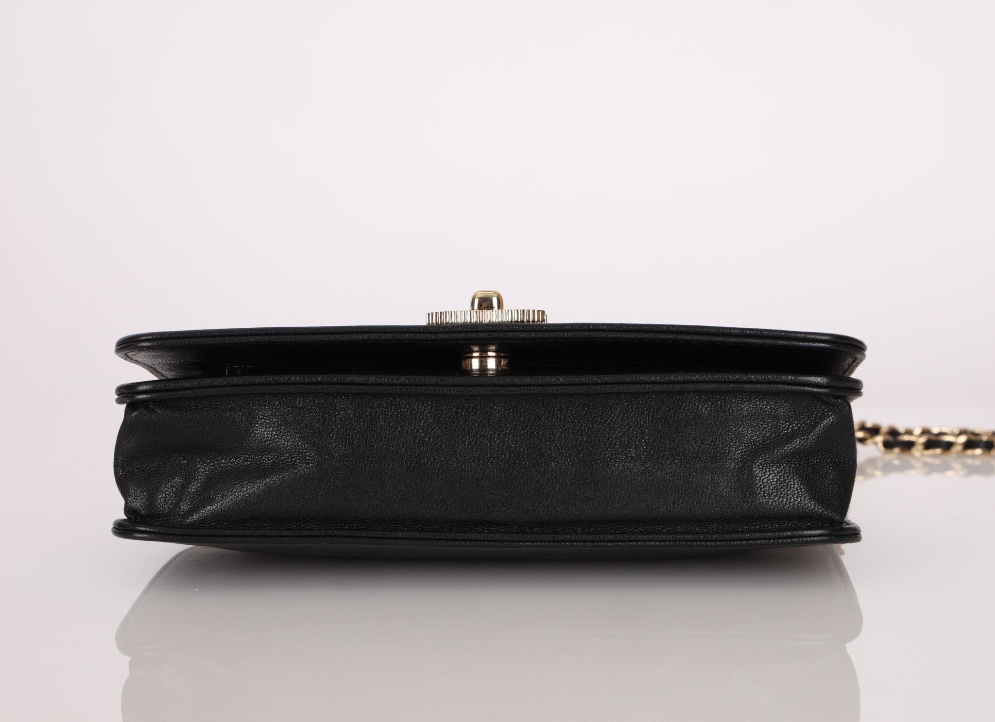 Chanel 2019 Black Caviar & Sheepskin Mademoiselle Wallet on Chain - FashioNica