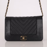 Chanel 2019 Black Caviar & Sheepskin Mademoiselle Wallet on Chain - FashioNica