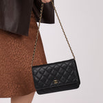 Chanel 2019 Black Caviar Wallet on Chain - FashioNica