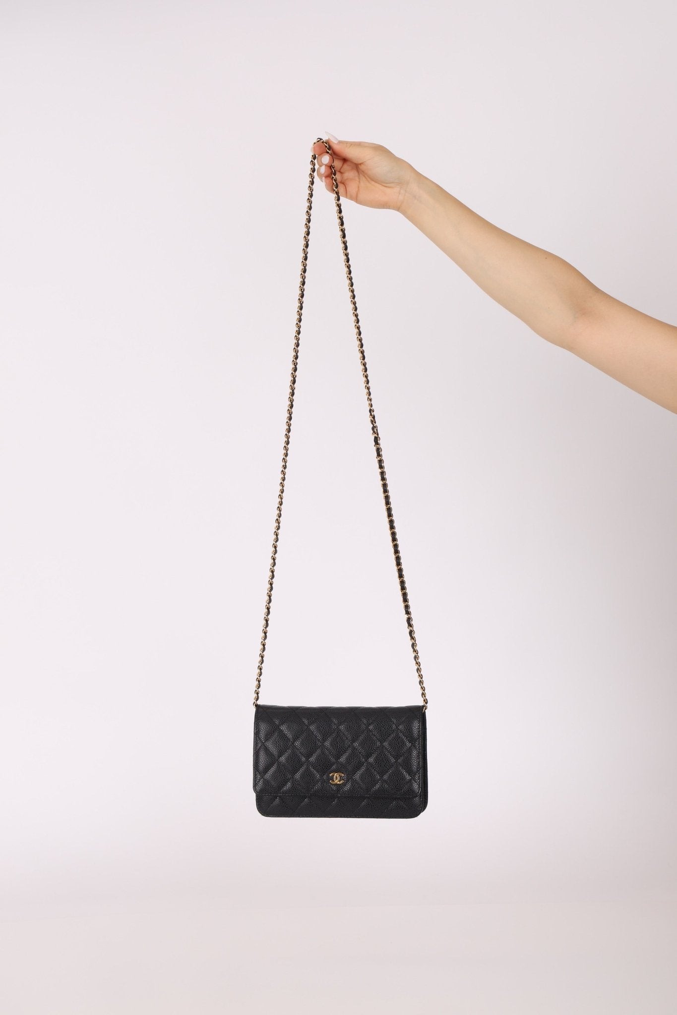 Chanel 2019 Black Caviar Wallet on Chain - FashioNica