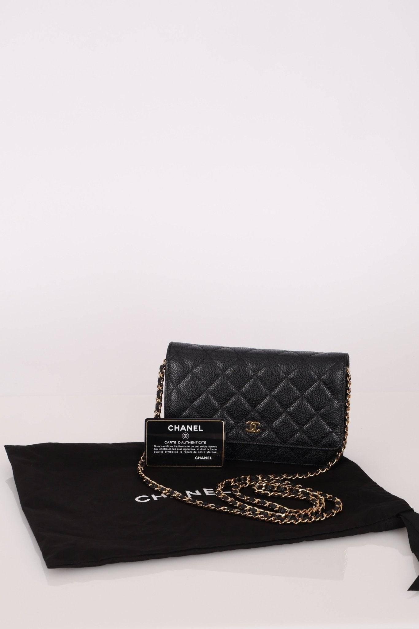 Chanel 2019 Black Caviar Wallet on Chain - FashioNica