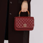 Chanel 2019 Bordeaux Knock On Wood Coco Handle Flap - FashioNica