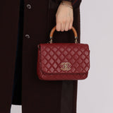 Chanel 2019 Bordeaux Knock On Wood Coco Handle Flap - FashioNica