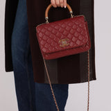 Chanel 2019 Bordeaux Knock On Wood Coco Handle Flap - FashioNica