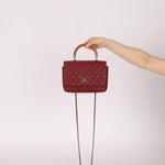 Chanel 2019 Bordeaux Knock On Wood Coco Handle Flap - FashioNica