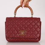 Chanel 2019 Bordeaux Knock On Wood Coco Handle Flap - FashioNica