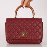 Chanel 2019 Bordeaux Knock On Wood Coco Handle Flap - FashioNica