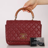 Chanel 2019 Bordeaux Knock On Wood Coco Handle Flap - FashioNica