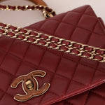 Chanel 2019 Bordeaux Knock On Wood Coco Handle Flap - FashioNica