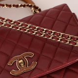Chanel 2019 Bordeaux Knock On Wood Coco Handle Flap - FashioNica