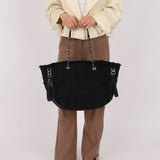 Chanel 2019 Canvas Double Face Deauville Small Shopping Tote Bag - FashioNica